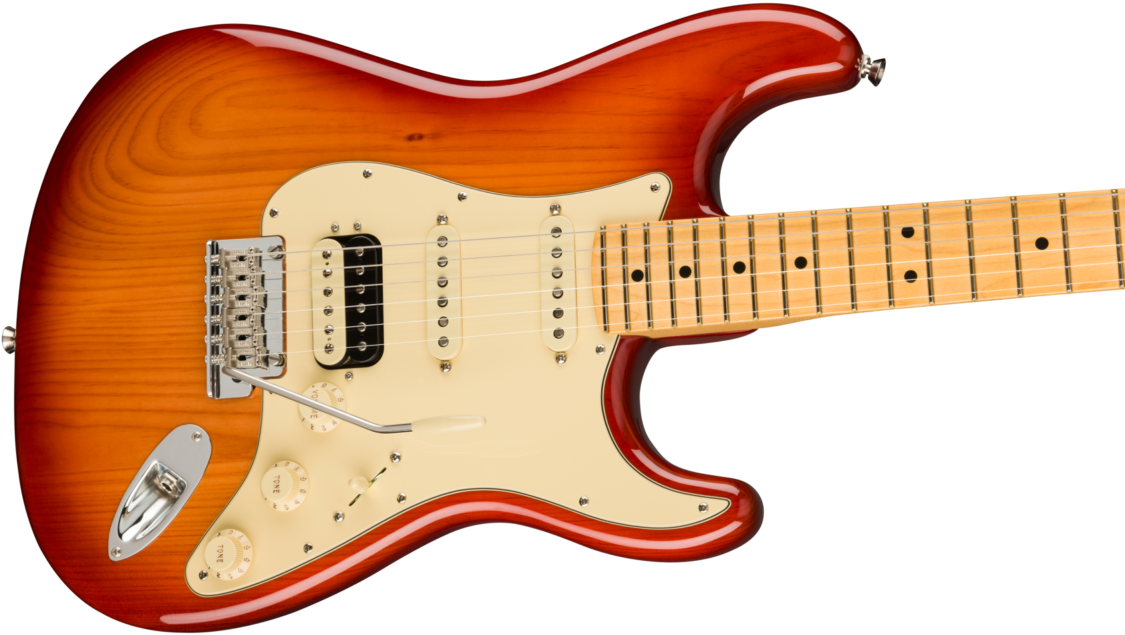 Fender American Professional II Stratocaster HSS depicted on a white background
