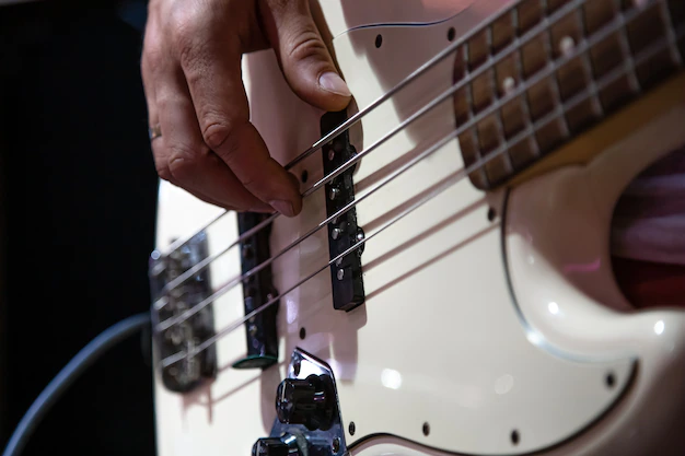 Close-up of the Fender Player Stratocaster's highlighting its remarkable tone.
