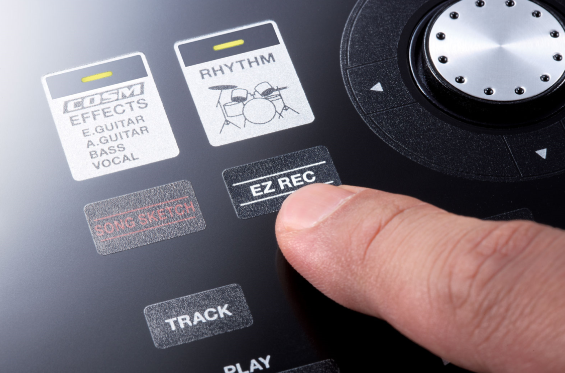 A close-up view of the BOSS BR-800 Digital Recorder.